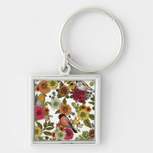 Porte-clés Jardin d'oiseaux et de fleurs 1