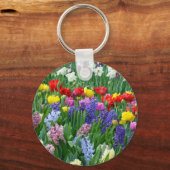 Porte-clés Jardin fleuri coloré (Recto)