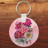 Porte-clés Jardin fleuri romantique (Recto)