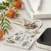 Porte-clés Jardin fleuri Vintage (Devant Droit)