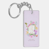 Porte-clés Jardin Floral Monogramme Rose (Devant gauche)