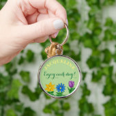 Porte-clés Jardin floral Nom personnalisé (Main)