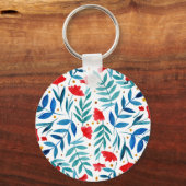 Porte-clés Jardin magique - rouge et turquoise (Recto)