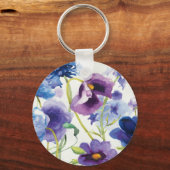 Porte-clés Jardin mixte bleu et violet (Recto)