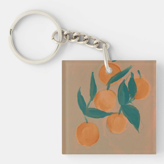 Porte-clés Jardin Orange d'inspiration vintage (Devant)