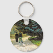 Porte-clés Jardin public avec couple par Vincent van Gogh (Recto)