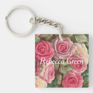 Porte-clés Jardin Rose victorien - Bouquet Mariage