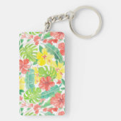 Porte-clés Jardin tropical, plumeria hibiscus et feuilles de (Dos)