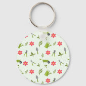 Porte-clés Jardin vert Monogramme personnalisé (Verso)