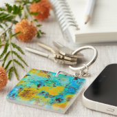 Porte-clés Jasper Chrysocolla Bleu (Devant Droit)