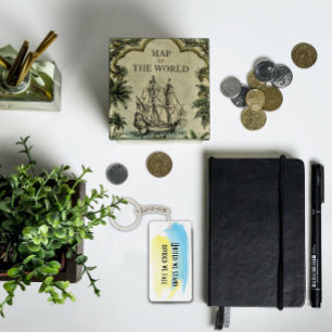 Porte-clés Jaune bleu ukraine drapeau uni nous tenons une cit