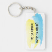 Porte-clés Jaune bleu ukraine drapeau uni nous tenons une cit (Devant)