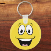 Porte-clés Jaune brillant et joyeux visage souriant (Recto)