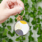 Porte-clés Jaune, cool, moderne, art géométrique tendance (Main)