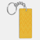Porte-clés Jaune, cool, tendance, moderne, motif de zigzag ur (Devant gauche)