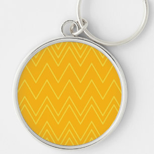 Porte-clés Jaune, cool, tendance, moderne, motif de zigzag ur
