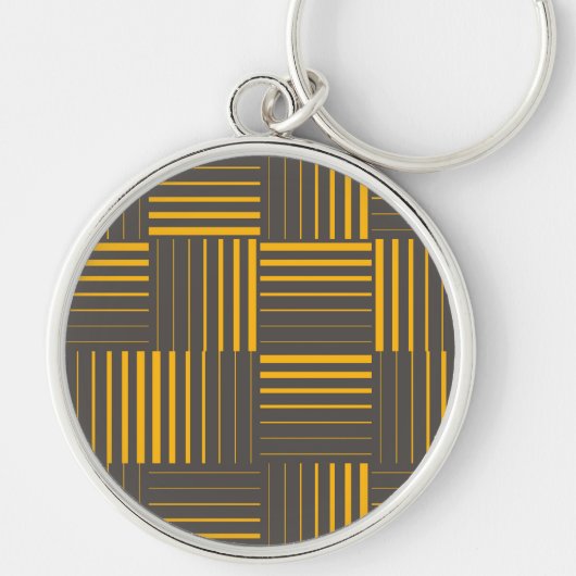 Porte-clés Jaune, cool, unique, tendance, lignes modernes (Devant)