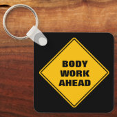 Porte-clés Jaune corps travail avant la prudence signe person (Recto)