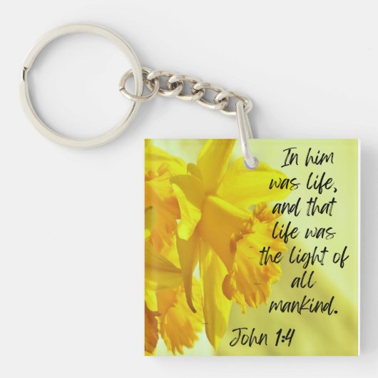 Porte-clés Jaune Daffodils Acrylique Porte - clé Écriture (Devant)