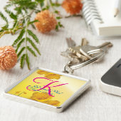 Porte-clés Jaune Daffodique 3d Monogramme (Côté)