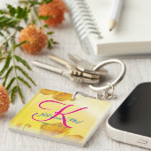 Porte-clés Jaune Daffodique 3d Monogramme (Devant Droit)