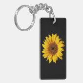 Porte-clés Jaune de tournesol sur le noir - fleurs (Devant gauche)