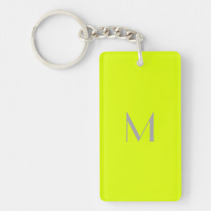 Porte-clés jaune fluorescent - ajouter monogramme
