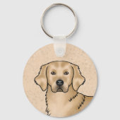 Porte-clés Jaune Golden Retriever mignon portrait de chien de (Recto)