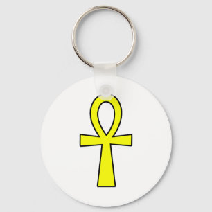 Porte-clés Jaune hiéroglyphique égyptien de clé de la vie