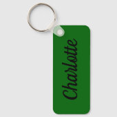 Porte-clés Jaune Moutarde & Personnalisation Nom Blanc (Recto)