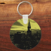 Porte-clés Jaune pointu Noir New York City (Recto)