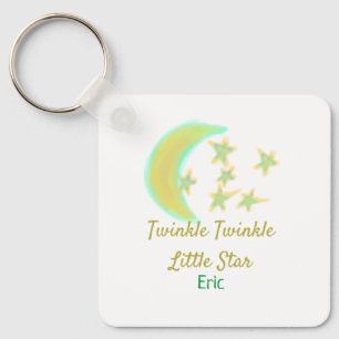 Porte-clés Jaune vert scintillement Scintille Petite Étoile a