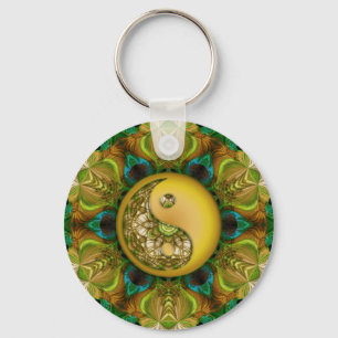 Porte-clés Jaune YinYang Mandala Porte - clé