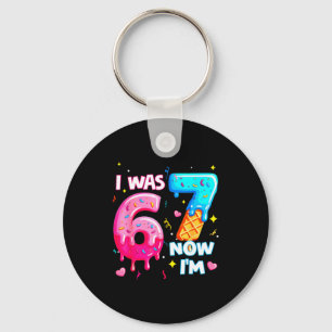 Porte-clés J'avais 6 ans maintenant 7 7e anniversaire glace q