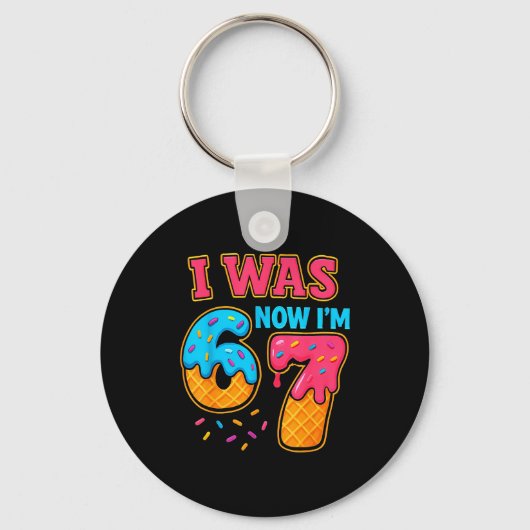Porte-clés J'avais 6 ans maintenant j'ai 7 ans 67 Six Sept Mè (Recto)