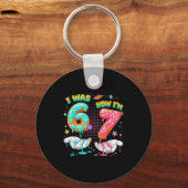 Porte-clés J'avais 6 ans maintenant j'ai 7 ans Anniversaire S (Recto)