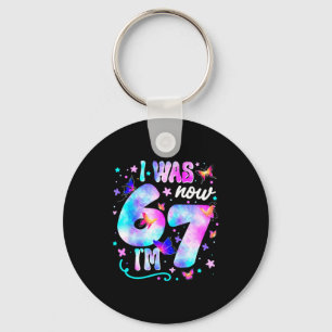 Porte-clés J'avais 6 ans maintenant j'ai 7 ans Papillon 7e an