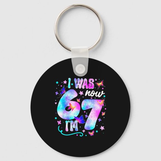 Porte-clés J'avais 6 ans maintenant j'ai 7 ans Papillon 7e an (Recto)