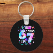 Porte-clés J'avais 6 ans maintenant j'ai 7 ans Papillon 7e an (Recto)