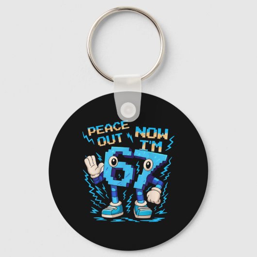 Porte-clés J'avais 6 ans Maintenant j'ai 7 ans Six Sept Brain (Recto)