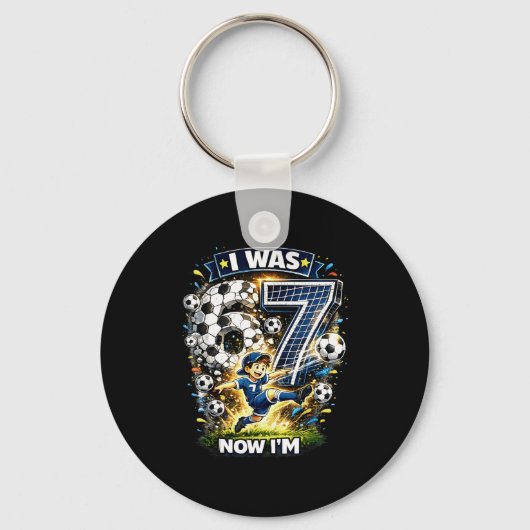 Porte-clés J'avais 6 ans maintenant j'ai 7 ans Six Sept Footb (Recto)