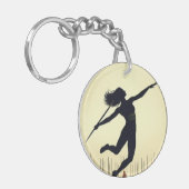 Porte-clés javelot jeteuse fille (Devant gauche)