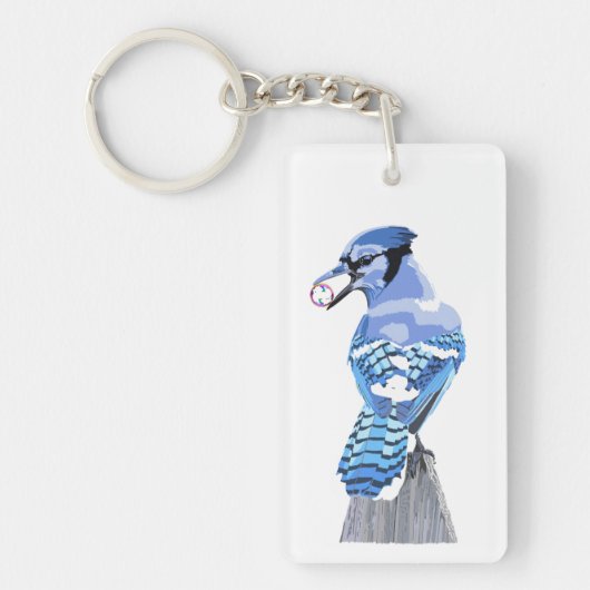 Porte-clés Jay bleu brillant (Devant)