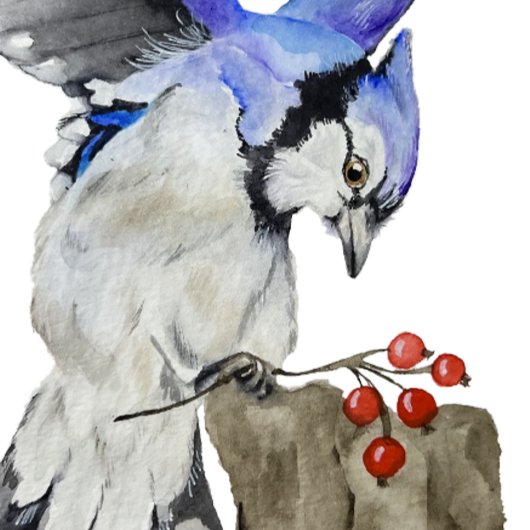 Porte-clés Jay bleu d'oiseau de la forêt