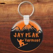Porte-clés Jay Peak Skier artistique du Vermont (Recto)