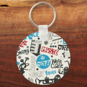 Porte-clés Jazz Doodle : Mélange de Musique Eclectique (Recto)