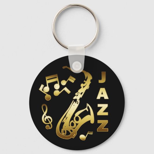 PORTE-CLÉS JAZZ NOIR ET OR (Recto)