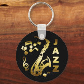 PORTE-CLÉS JAZZ NOIR ET OR (Recto)