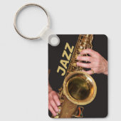 Porte-clés Jazzman Jouer Gold Saxophone Photo (Recto)