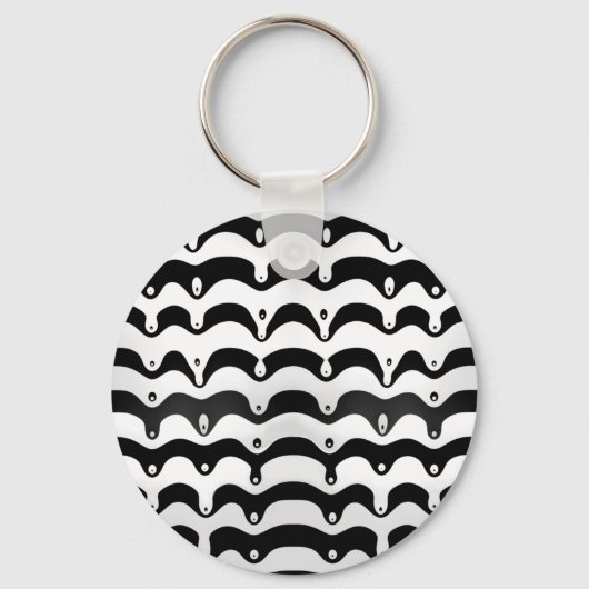 Porte-clés Jazzy Black and White Meling Zebra Stripes (Verso)